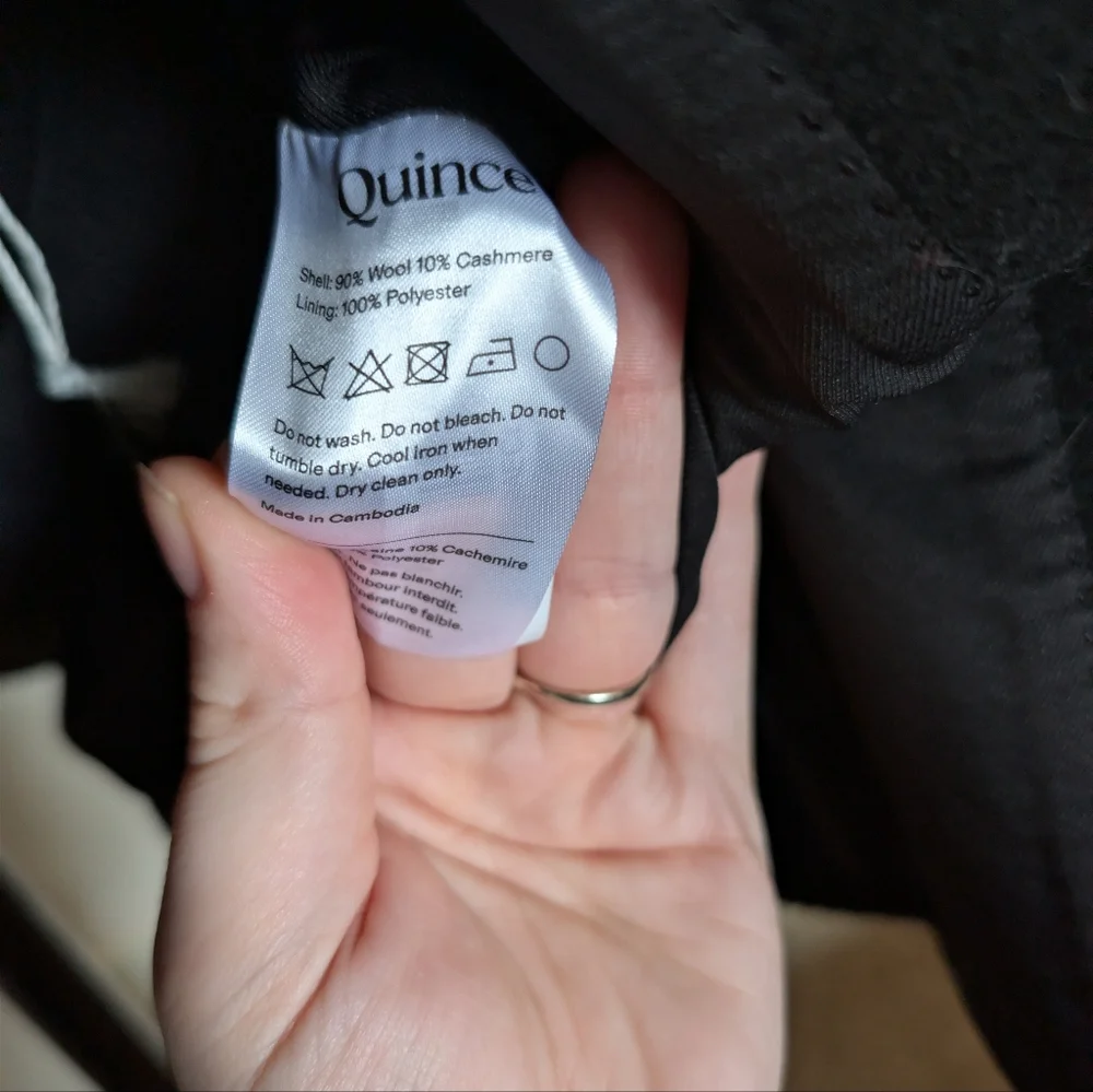Quince Womens Wool Cashmere Cocoon Coat NWT Size Small Mid Length Quiet Luxury - Picture 4 of 7